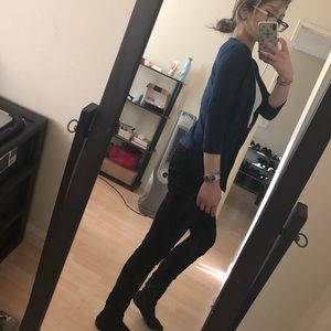 Blue 3/4 Sleeve Sheer Cardigan Size M